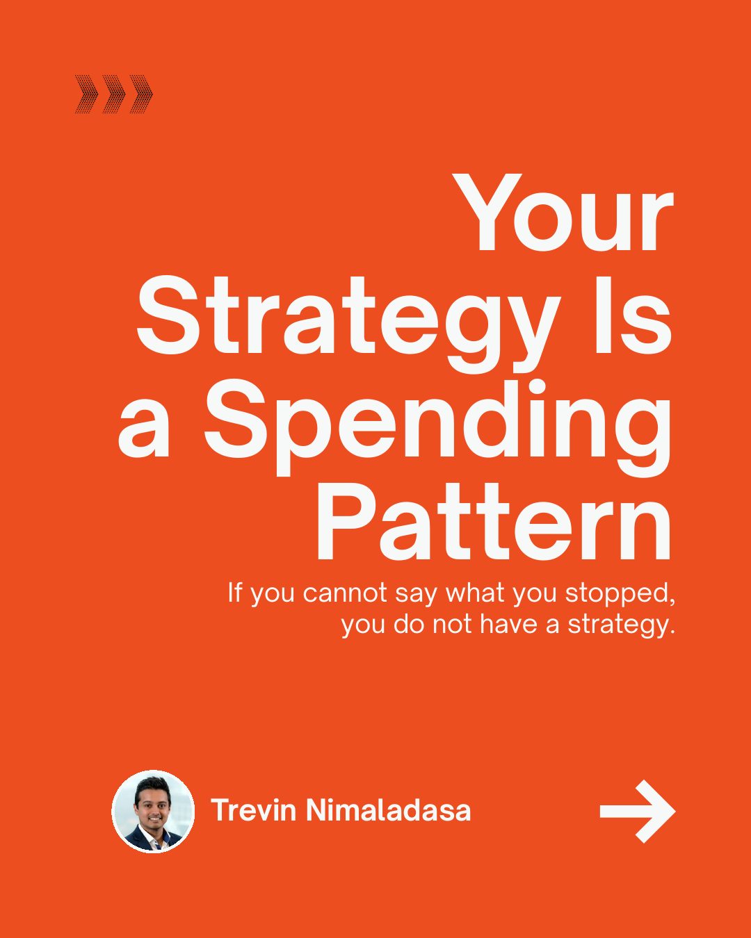 Your Strategy Is a Spending Pattern. If you cannot say what you stopped, you do not have a strategy.